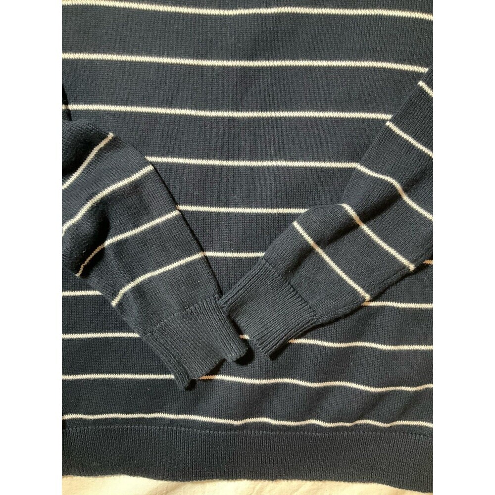 Brandy Melville John Galt Navy Preppy Striped V Neck Pullover Sweater Top OS - Picture 5 of 5